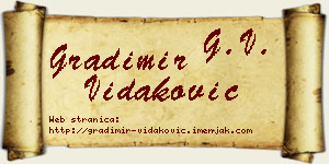 Gradimir Vidaković vizit kartica